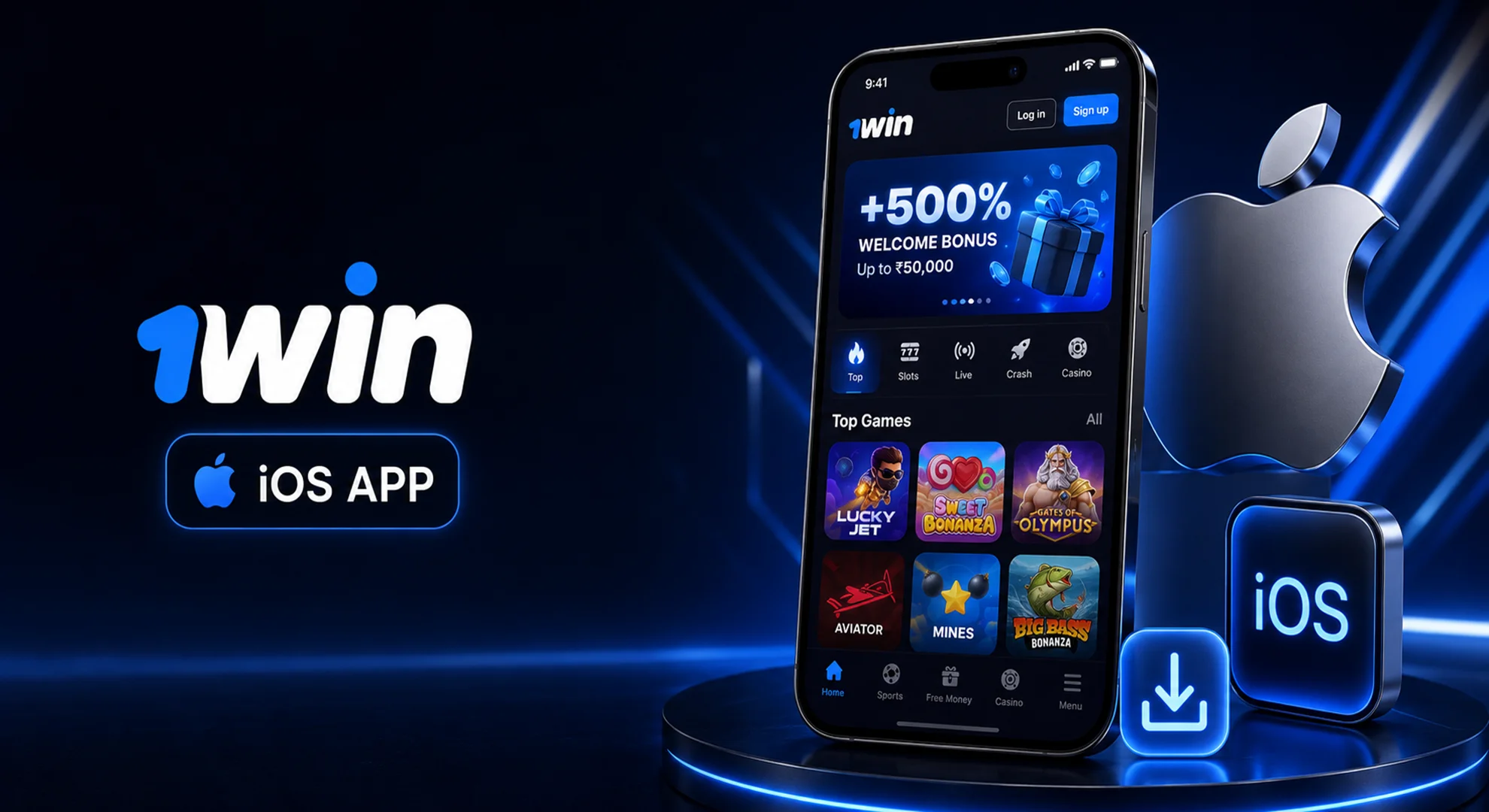 iOS के लिए 1win मोबाइल ऐप डाउनलोड करें